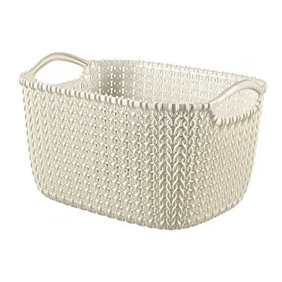 CURVER "Knit Rectangular Basket, White, Litre