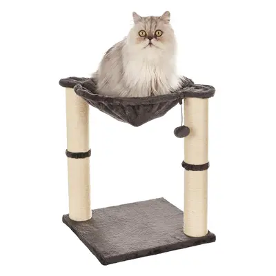 (Grey, Cat Hammock) Cat Condo Tree Tower With Hammock Bed And Scratching Post - x x Inches, Grey