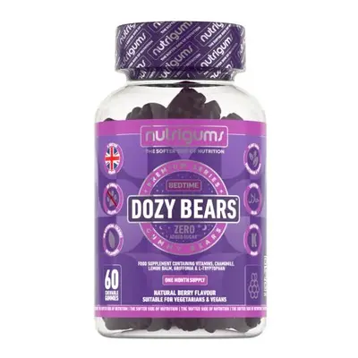 DOZYBEARS Vegan Gummy Bears Mixed Berry Flavour with Griffonia Seed LTryptophan Vitamins C B2 B3