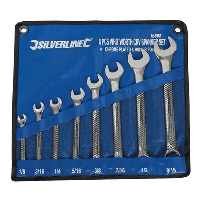 Silverline Whitworth Spanner Set 8pce 1/8 - 9/16" - 916 - spanner set whitworth silverline 916 8