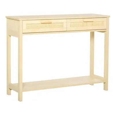 HOMCOM Console Table w/ Storage Shelf Drawers for Entryway Bedroom