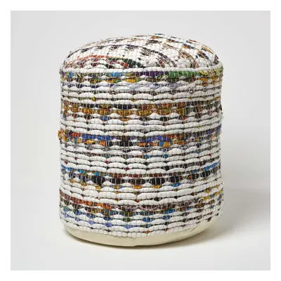 (45 x cm) Cream Chindi Design Bean Filled Pouffe & Footstool