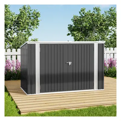 Heavy Duty Steel Bicycle Debris Storage Shed, Charcoal Black