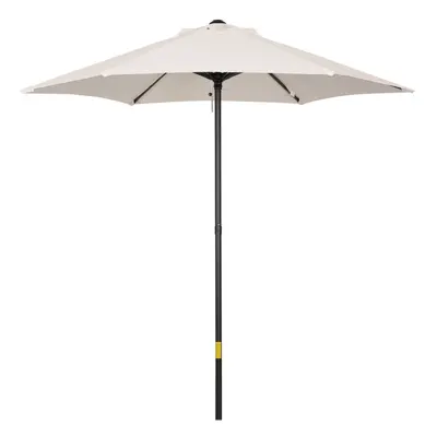 Outsunny 2m Parasol Patio Umbrella, Outdoor Sun Shade with Ribs Cream White