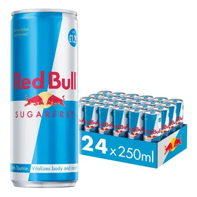 Red Bull Energy Drink, Sugar Free 250ml (Pack of 24)