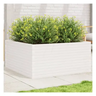 vidaXL Garden Planter White 100x100x46 cm Solid Wood Pine