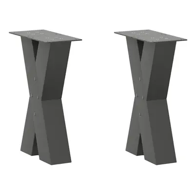 (anthracite, x (42-43) cm (80 mm)/ pcs) vidaXL Dining Table Legs X-Shaped Desk Legs Kitchen Meta