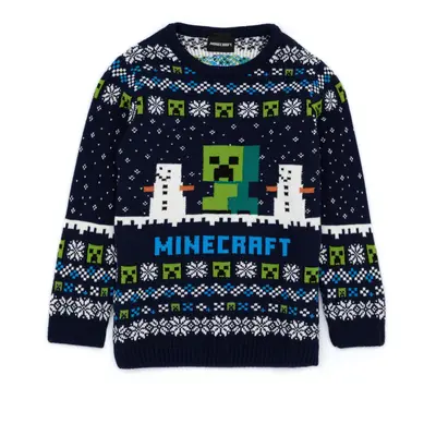 (11-12 Years) Minecraft Christmas Jumper (Boys Blue)