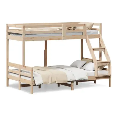 (natural) vidaXL Bunk Bed Kids Twin Sleeper 90x200/120x200 cm White Solid Wood Pine