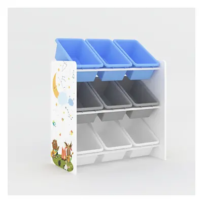 Toy Storage Unit Kids Wooden Shelf Organiser With Plastic Baskets