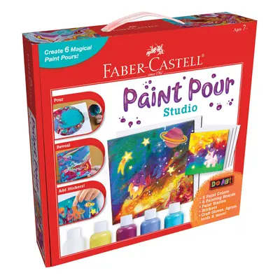 FaberCastell Do Art Paint Pour Studio No Mix Acrylic Paint Pouring Set for Kids Makes Fluid Art 