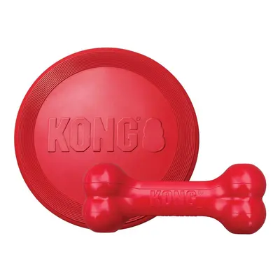 KONG - Goodie Bone and Flyer - Durable Rubber Chew Bone and Flying Disc - for Large Dogs