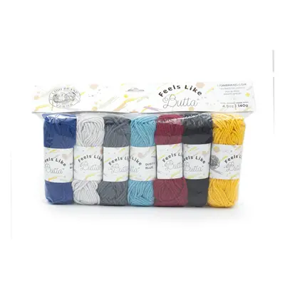 Lion Brand Yarn Feels Like Butta Soft Yarn for Crocheting and Knitting 7Assorted Sample Pack Bol