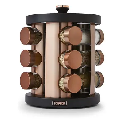 Tower T826022BLK Cavaletto Jar Spice Rack Black/Rose Gold