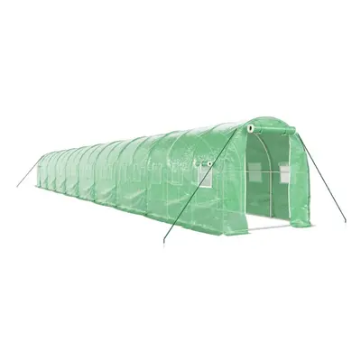 (green, x x m) vidaXL Greenhouse Walk in Greenhouse with Steel Frame Patio Outdoor Grow House