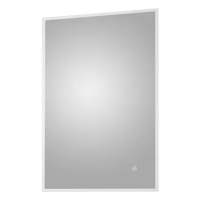 Rectangular LED Illuminated Touch Sensor Minimalist Mirror with Demister, 700mm x 500mm - Chrome