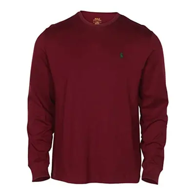 Polo RL Men's Long Sleeve Crew Neck Pony Tee-Classic Wine-XL