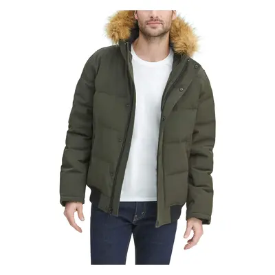 Tommy Hilfiger Men's Arctic Cloth Quilted Snorkel Bomber Jacket Dark