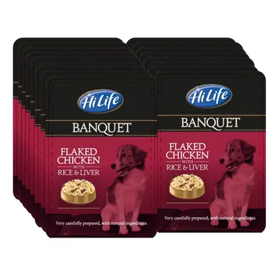 HiLife Banquet Dog Food Pouches, Flaked Chicken Breast with Rice and Liver, x 100g Pouches