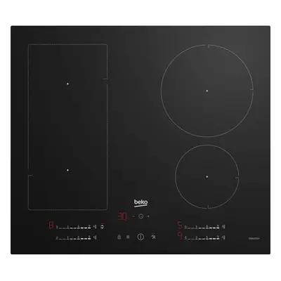 Beko HIIP64530UFT 60cm Induction Hob with Booster and Residual Heat Indicator - Black Glass