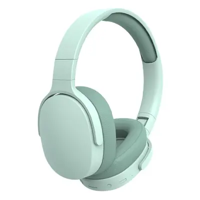 (Green) Wireless Bluetooth headset foldable lightweight earmuffs headset microphone, noise leath