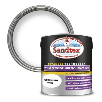 Sandtex Year Multi Surface Satin Paint 2.5L White