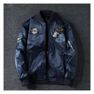 (dark blue, XXXXL) Men &apos;s Polit Bomber Jackets Male Outwear Both -side Wear Cargo Coats Men