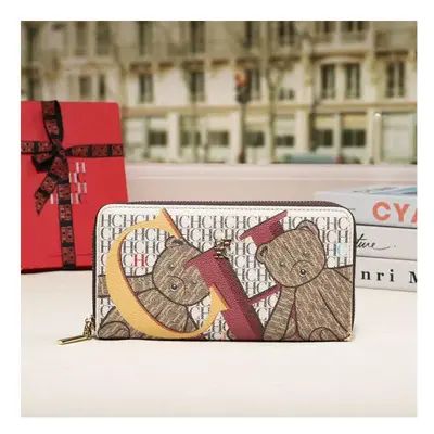 (Gold) Luxury Brand Spring Fashion Women's Storage Wallet Cartoon Jacquard PU Long Capacity PVC 