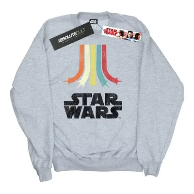 (L, Sports Grey) Star Wars Womens/Ladies Retro Rainbow Sweatshirt