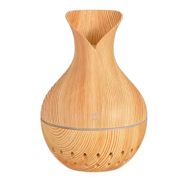 (B) Colors USB Mini Wood Grain Air Purifier Humidifier Aroma Essential Oil Diffuser LED Lights