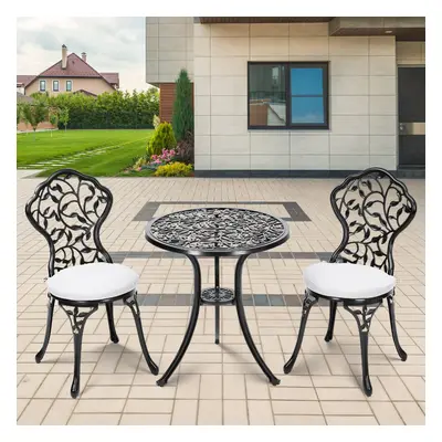 3pcs Cast Aluminum Bistro Table and Chairs Set