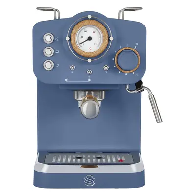 Swan Nordic Pump Espresso Coffee Machine Bar Pressure Milk Frother 1.2L Tank - Blue