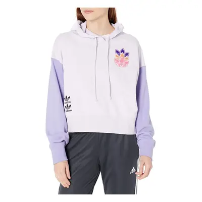 adidas Originals Women's Crop Hoodie Purple Tint Medium