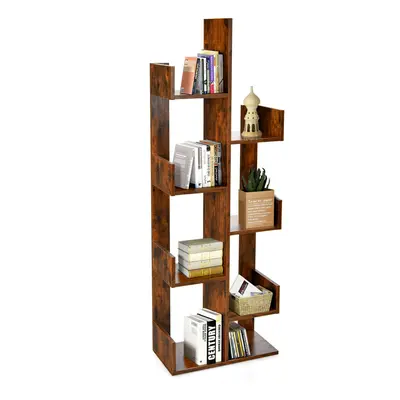 8 Tier Bookshelf Floor Standing Bookcase Shelving Organizer for Home