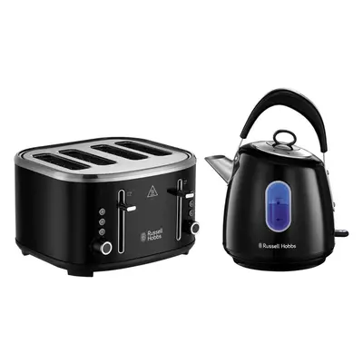 Russell Hobbs Stylevia Black Kettle & Slice Toaster Matching Set