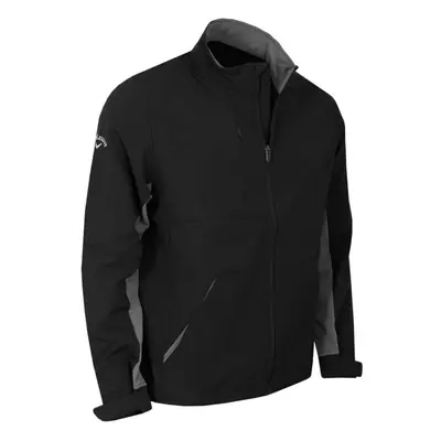 (L, Caviar) Callaway Golf Mens Premium SwingTech Water Resistant Golf Wind Jacket