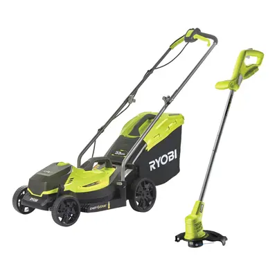 Ryobi 18V ONE+ Cordless Lawnmower and Grass Trimmer Kit (1 x 4.0Ah) Lawnmower & Grass Trimmer wi