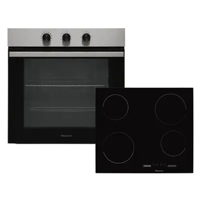 Hisense BI6061CXUK Built In Electric Single Oven and Ceramic Hob Pack - Stainless Steel