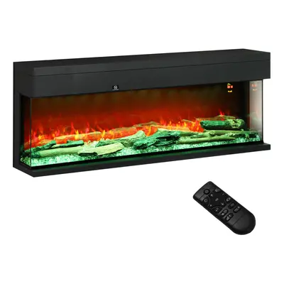 HOMCOM 127cm Electric Fireplace Recessed, Insert, Wall Mount, Freestanding