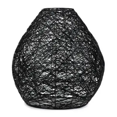 Hopper Handmade Black Paper Rope Easy Fit Pendant Light Shade