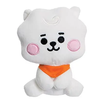 - BT21 Official Merchandise, Baby RJ Sitting Doll 5In, Soft Toy, White and Orange