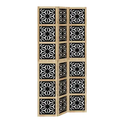 (40 x cm/ piece) vidaXL Room Divider Panel Privacy Screen Brown & Black Solid Wood Paulownia