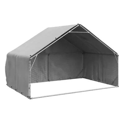 (3 x x 1.9 m) vidaXL Outdoor Dog Kennel with Cover 2x2x1.5 m Galvanised Steel