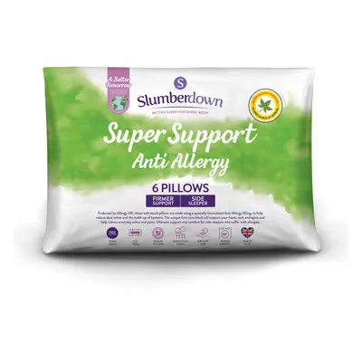 (6 Pack) Slumberdown Anti Allergy Super Support Pillow UK Made