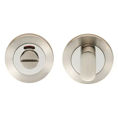 Round Thumbturn Lock and Release Concealed Fix Rose Polished Satin Steel