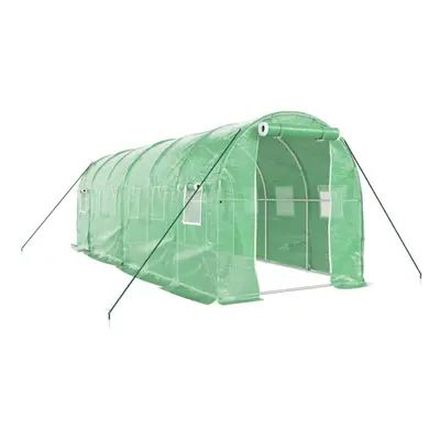 (green, x x m) vidaXL Greenhouse Walk in Greenhouse with Steel Frame Patio Outdoor Grow House