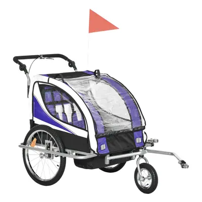 HOMCOM Child Bike Trailer Baby Bicycle Trailer for Kids Rotatable w/ LED