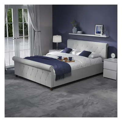 (King Size, Light Grey Linen) Vittorio Double/King Size Bed Finishes Available