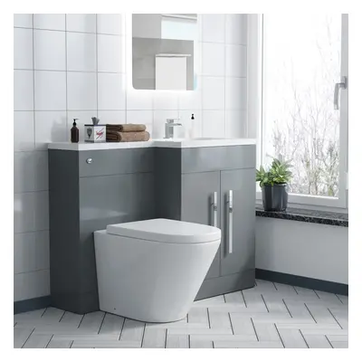 Alaska RH Rimless Round BTW Toilet, WC Unit & Resin Basin Flat Pack