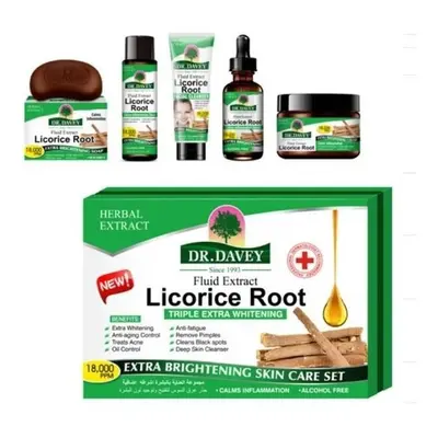 Dr. Davey Licorice Root Extra Brightening Skin Care Set - Advanced Whitening & Radiance Boost fo